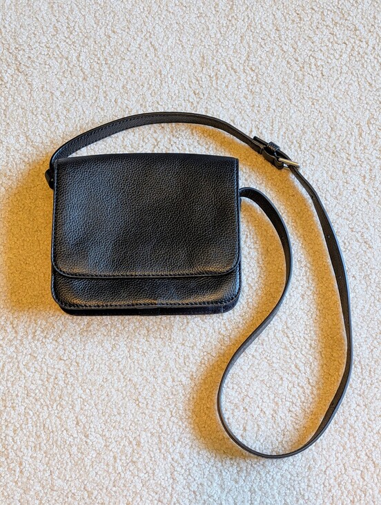 Away Handbags - Away Black Pebbled Leather Crossbody Bag